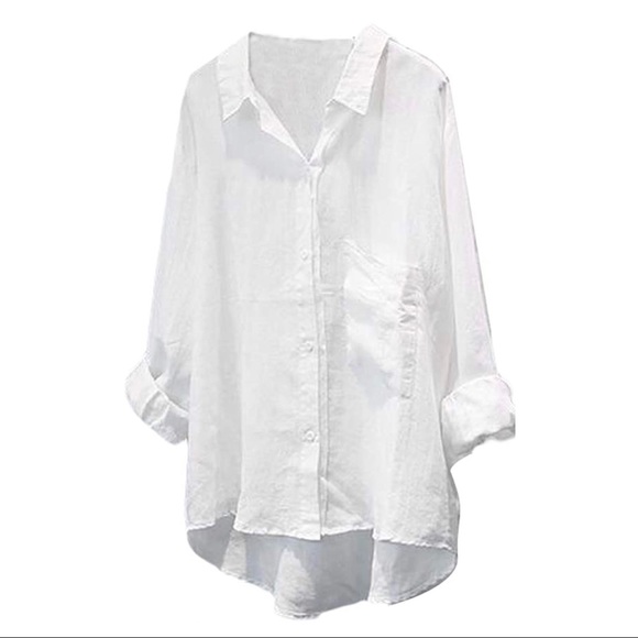 Linen Cotton Button-up Blouse - Picture 2 of 3